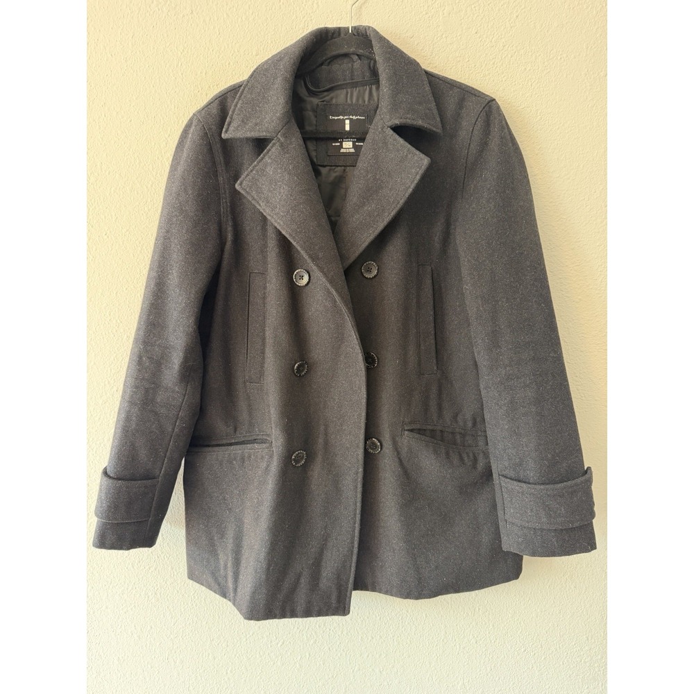 Buffalo David Bitton Mens Gray Wool Blend Pea Coat Jacket Size Medium